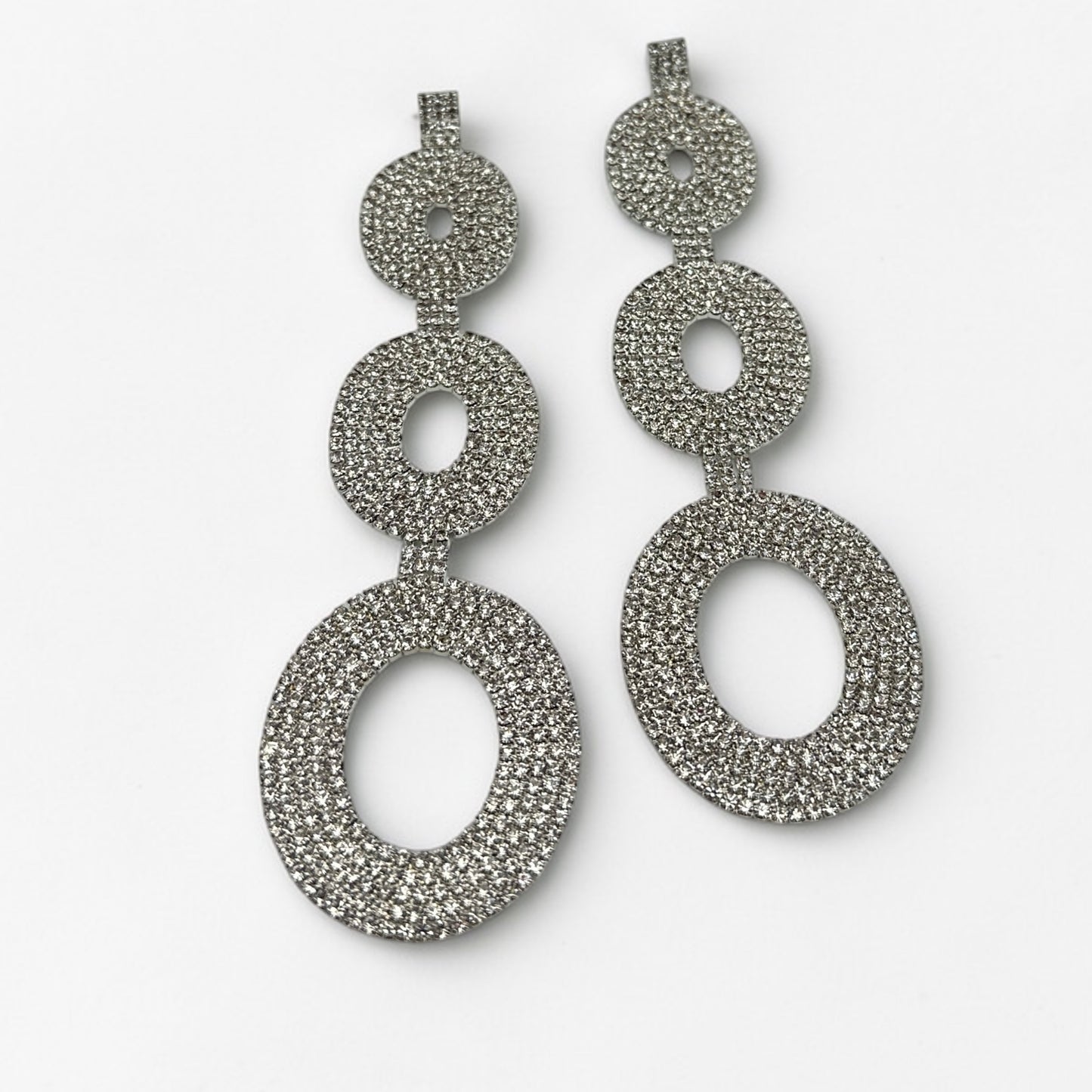 Extra Long Diamante Rhinestone Statement Earrings – Elegant Crystal Teardrop Dangle Earrings | Glam Evening, Wedding Guest Jewellery - Fatisha Boutique #