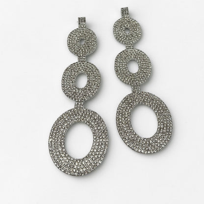 Extra Long Diamante Rhinestone Statement Earrings – Elegant Crystal Teardrop Dangle Earrings | Glam Evening, Wedding Guest Jewellery - Fatisha Boutique #