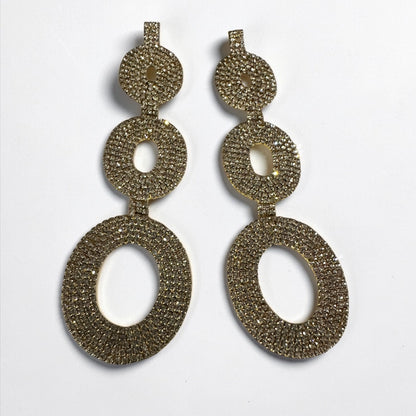 Extra Long Diamante Rhinestone Statement Earrings – Elegant Crystal Teardrop Dangle Earrings | Glam Evening, Wedding Guest Jewellery - Fatisha Boutique #