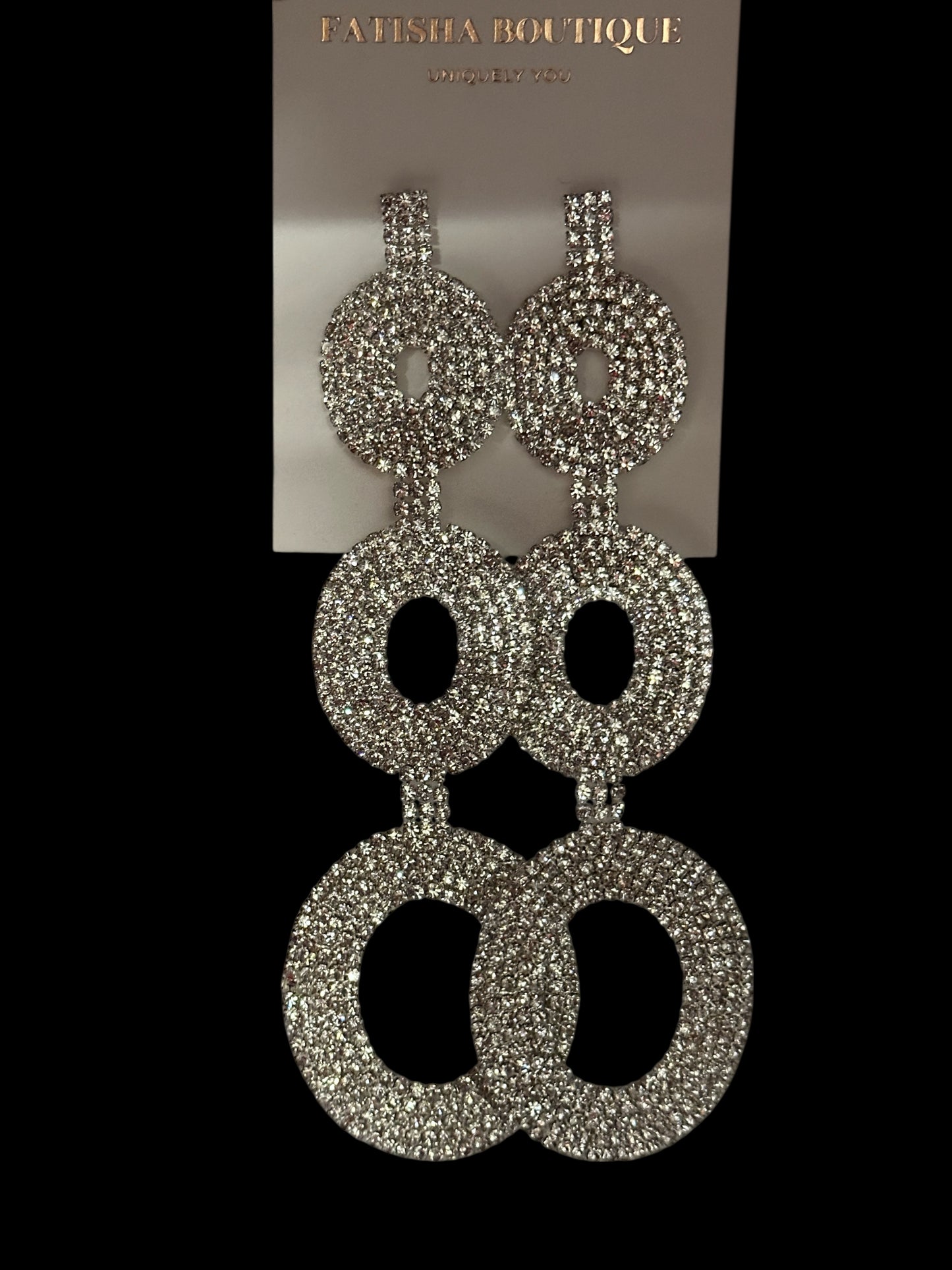 Extra Long Diamante Rhinestone Statement Earrings – Elegant Crystal Teardrop Dangle Earrings | Glam Evening, Wedding Guest Jewellery - Fatisha Boutique #