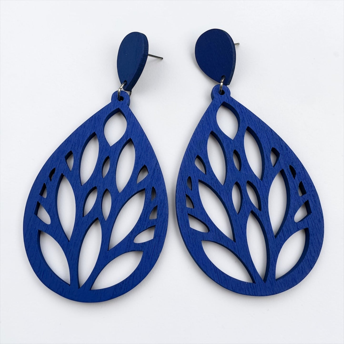 Lightweight Wooden Leaf Dangle Earrings – Handmade Boho Statement Earrings | Natural Wood Jewellery - Fatisha Boutique #