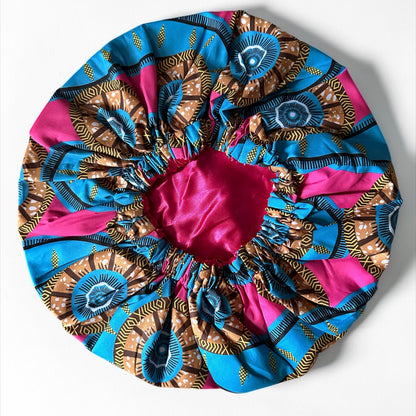 Double-Layered Ankara Satin Silk Reversible Bonnet Cap – African Print Sleep Hat for Braids & Natural Hair - Fatisha Boutique #