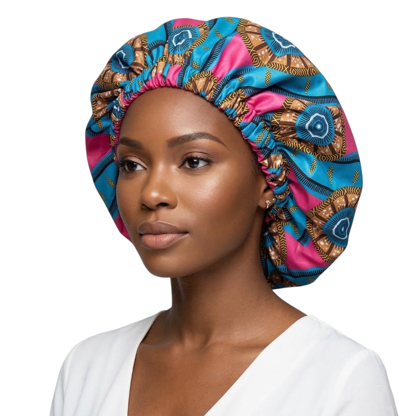 Double-Layered Ankara Satin Silk Reversible Bonnet Cap – African Print Sleep Hat for Braids & Natural Hair - Fatisha Boutique #