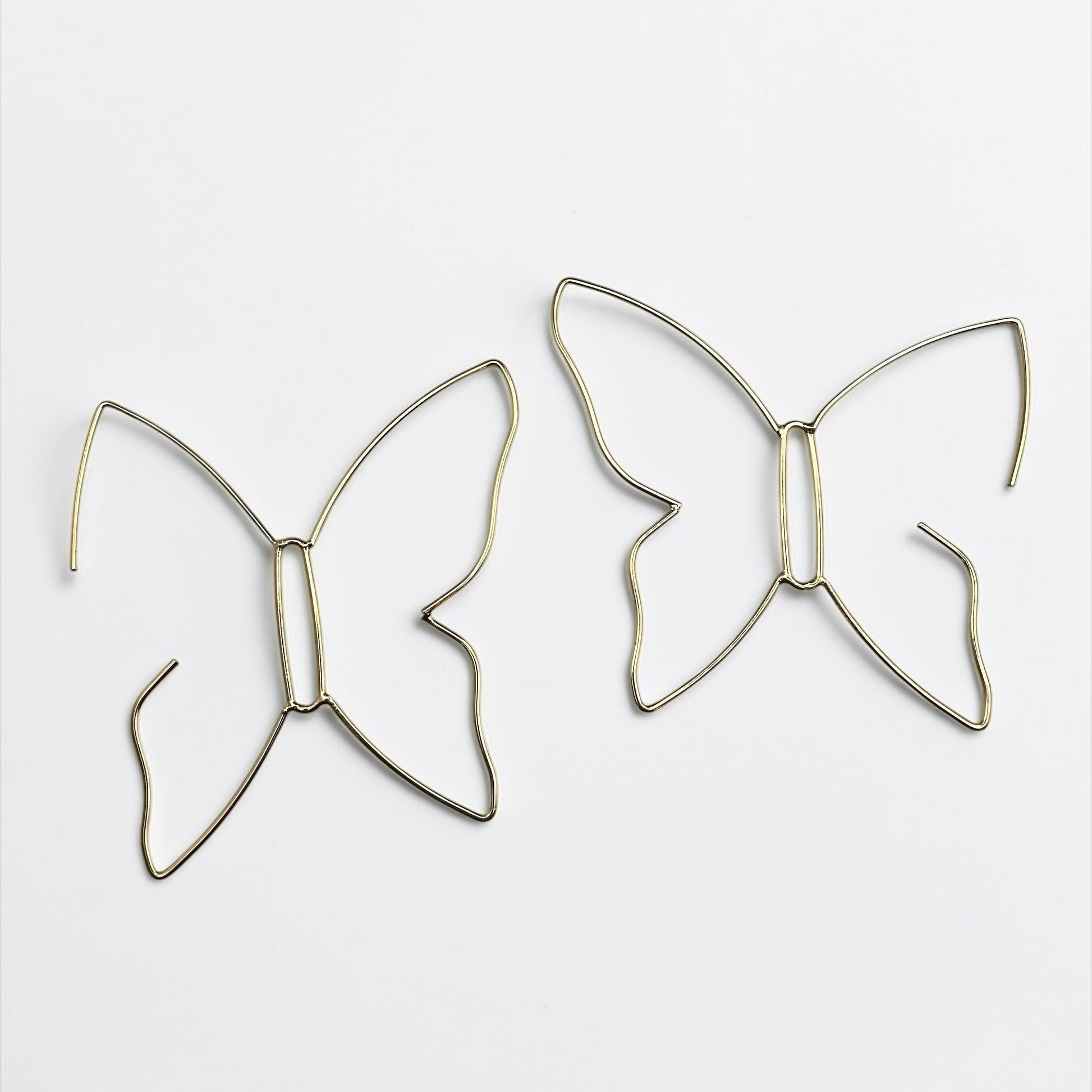 Minimalist Stainless Steel Butterfly Hoop Earrings – Lightweight Statement Earrings - Fatisha Boutique #