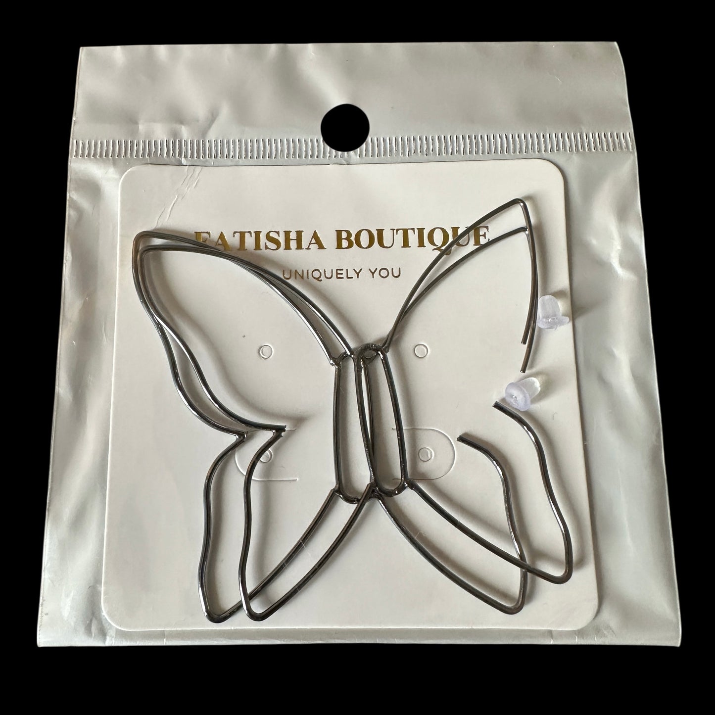 Minimalist Stainless Steel Butterfly Hoop Earrings – Lightweight Statement Earrings - Fatisha Boutique # Fatisha Boutique