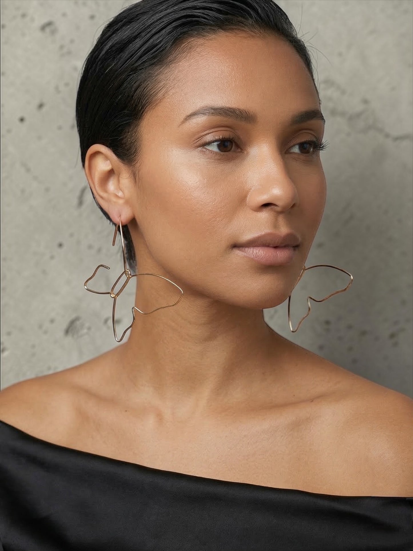 Minimalist Stainless Steel Butterfly Hoop Earrings – Lightweight Statement Earrings - Fatisha Boutique # Fatisha Boutique