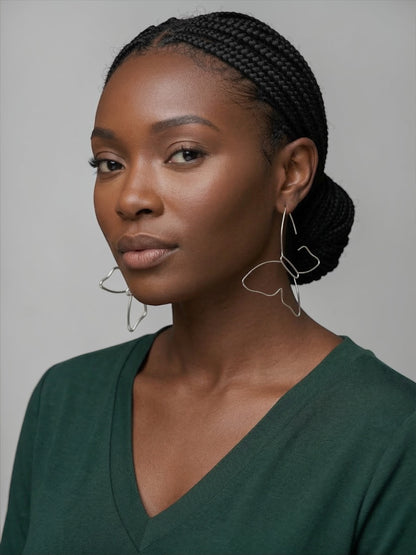 Minimalist Stainless Steel Butterfly Hoop Earrings – Lightweight Statement Earrings - Fatisha Boutique #