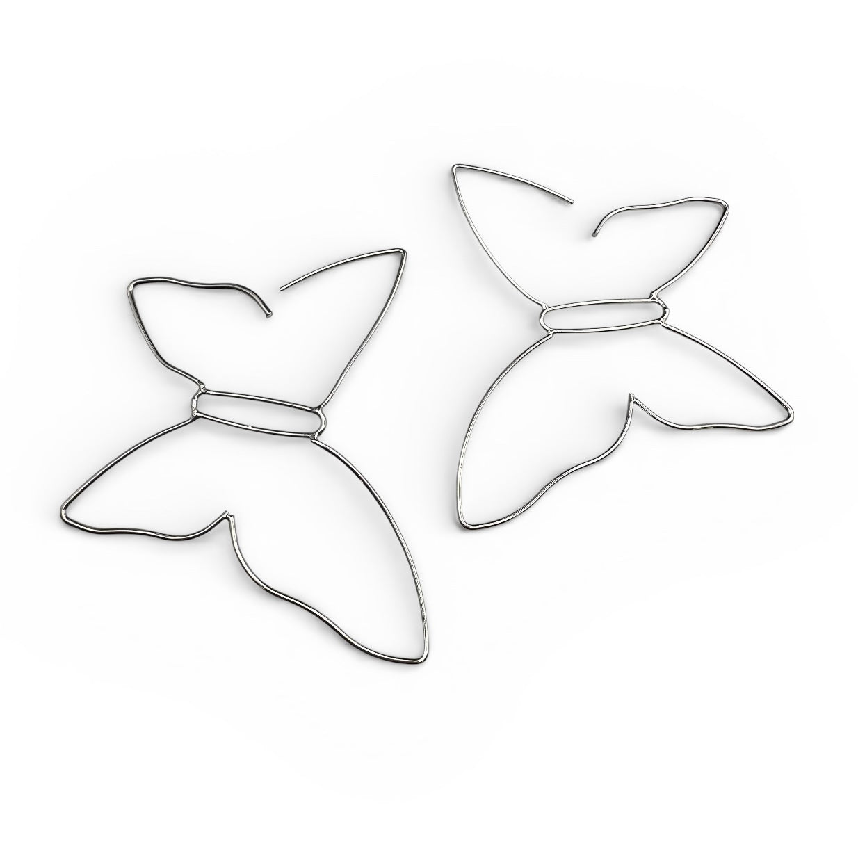 Minimalist Stainless Steel Butterfly Hoop Earrings – Lightweight Statement Earrings - Fatisha Boutique #