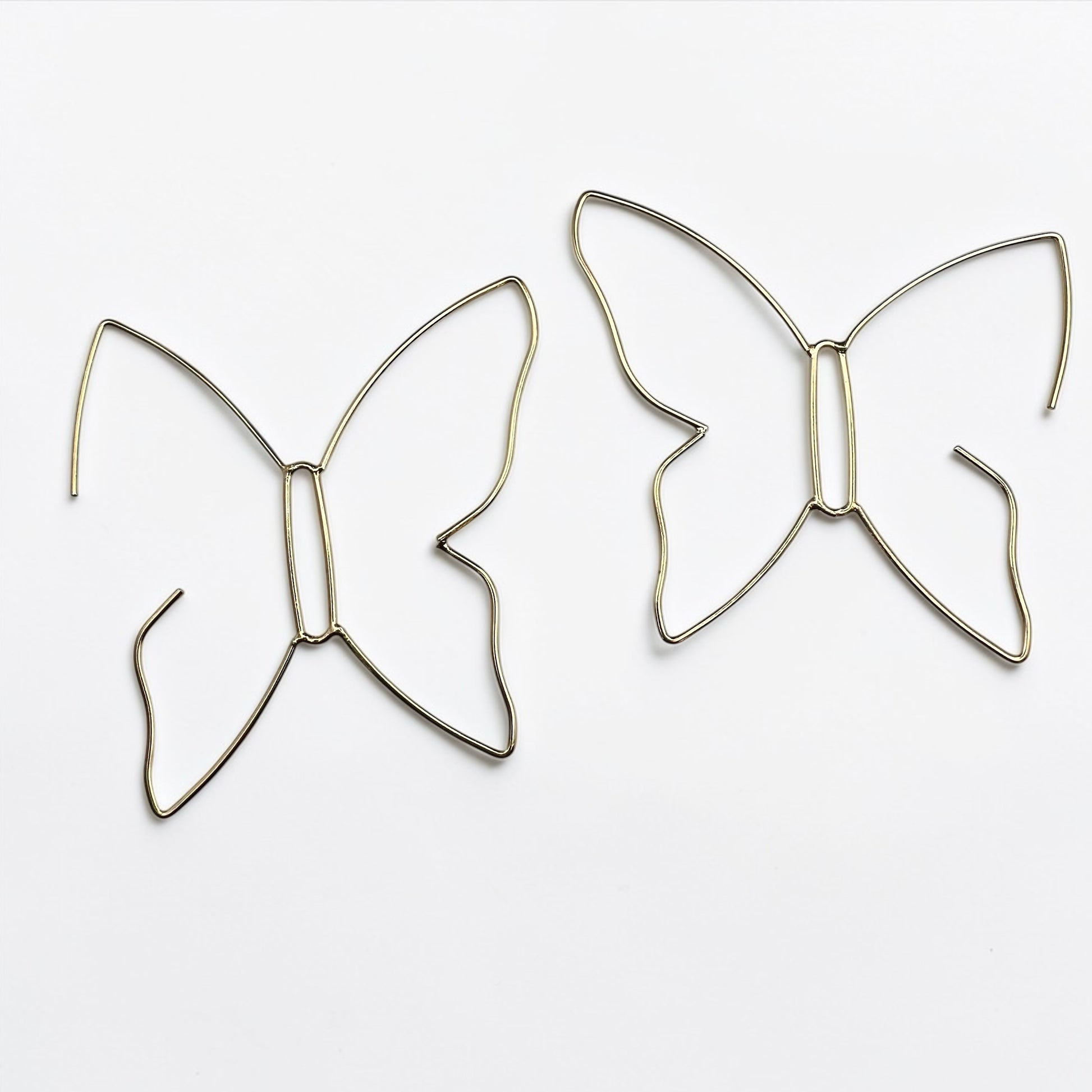 Minimalist Stainless Steel Butterfly Hoop Earrings – Lightweight Statement Earrings - Fatisha Boutique #