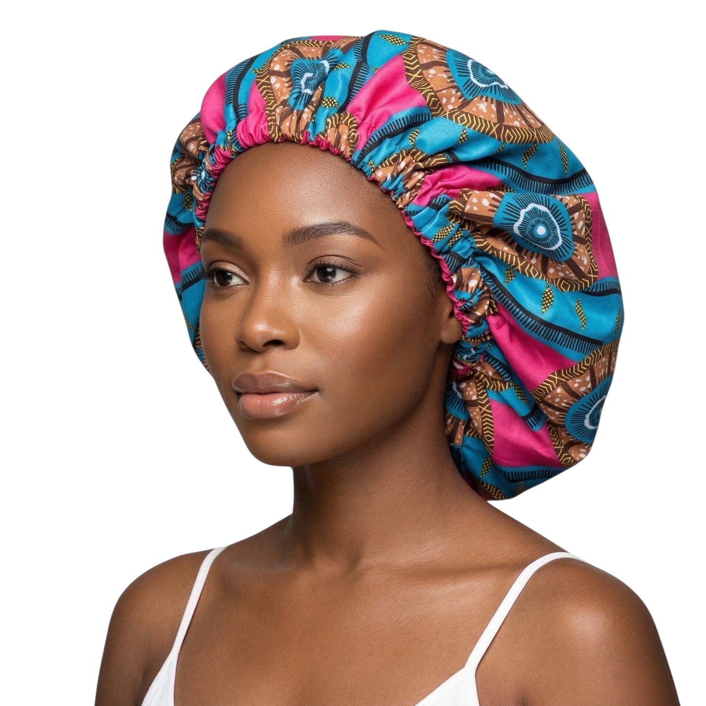 Double-Layered Ankara Satin Silk Reversible Bonnet Cap – African Print Sleep Hat for Braids & Natural Hair - Fatisha Boutique #