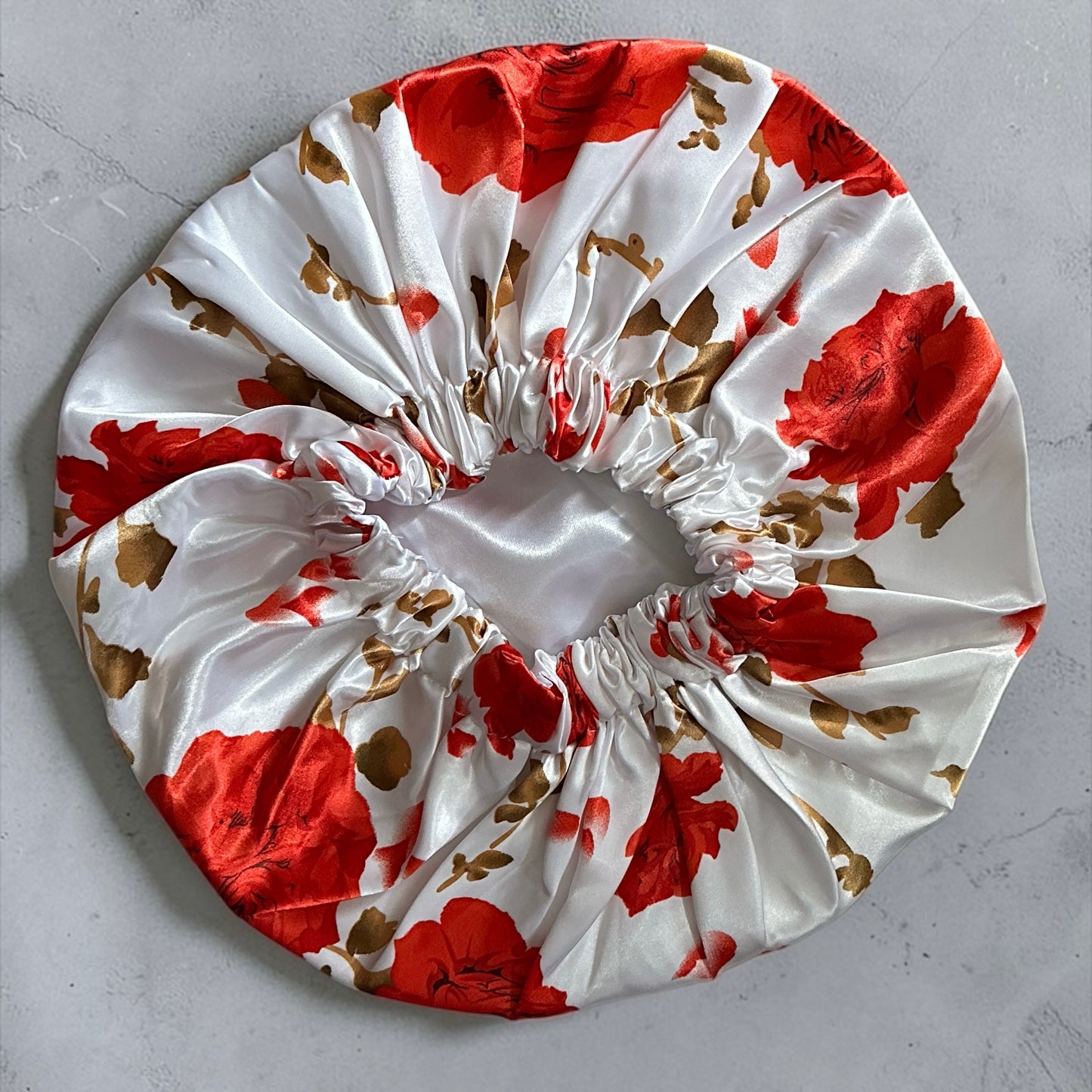 Double Layer Satin Silk Sleep Bonnet – Floral Hair Protection Cap for Braids, Locs & Natural Hair - Fatisha Boutique # Fatisha Boutique