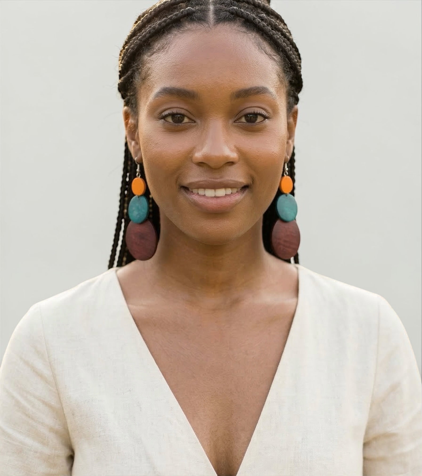 Multicolour Wooden Statement Earrings – Lightweight Boho Drop Earrings - Fatisha Boutique #