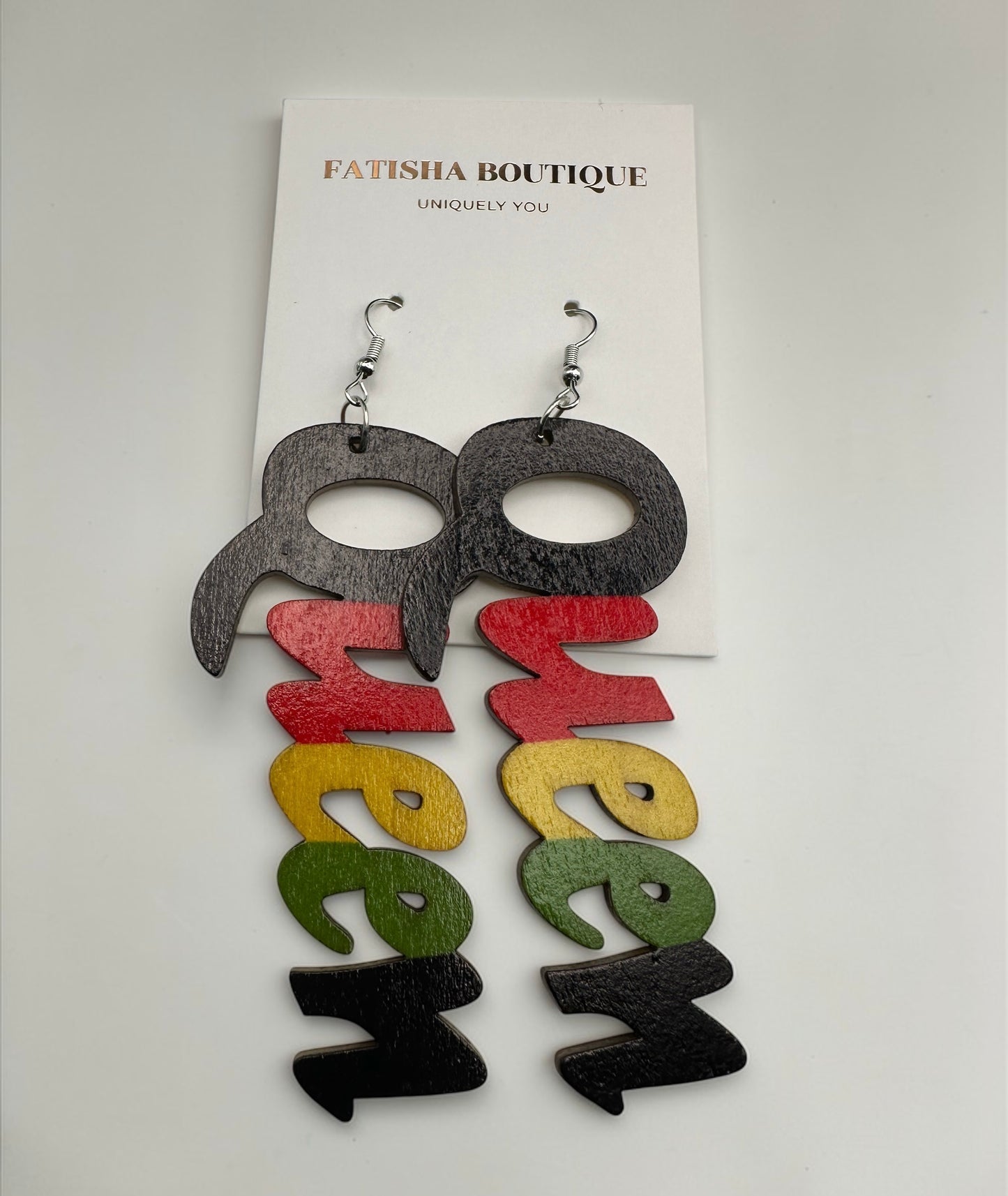 Multicolour Queen Afrocentric Wooden Statement Earrings – Handmade Ultra-Lightweight Ethnic Jewellery - Fatisha Boutique #