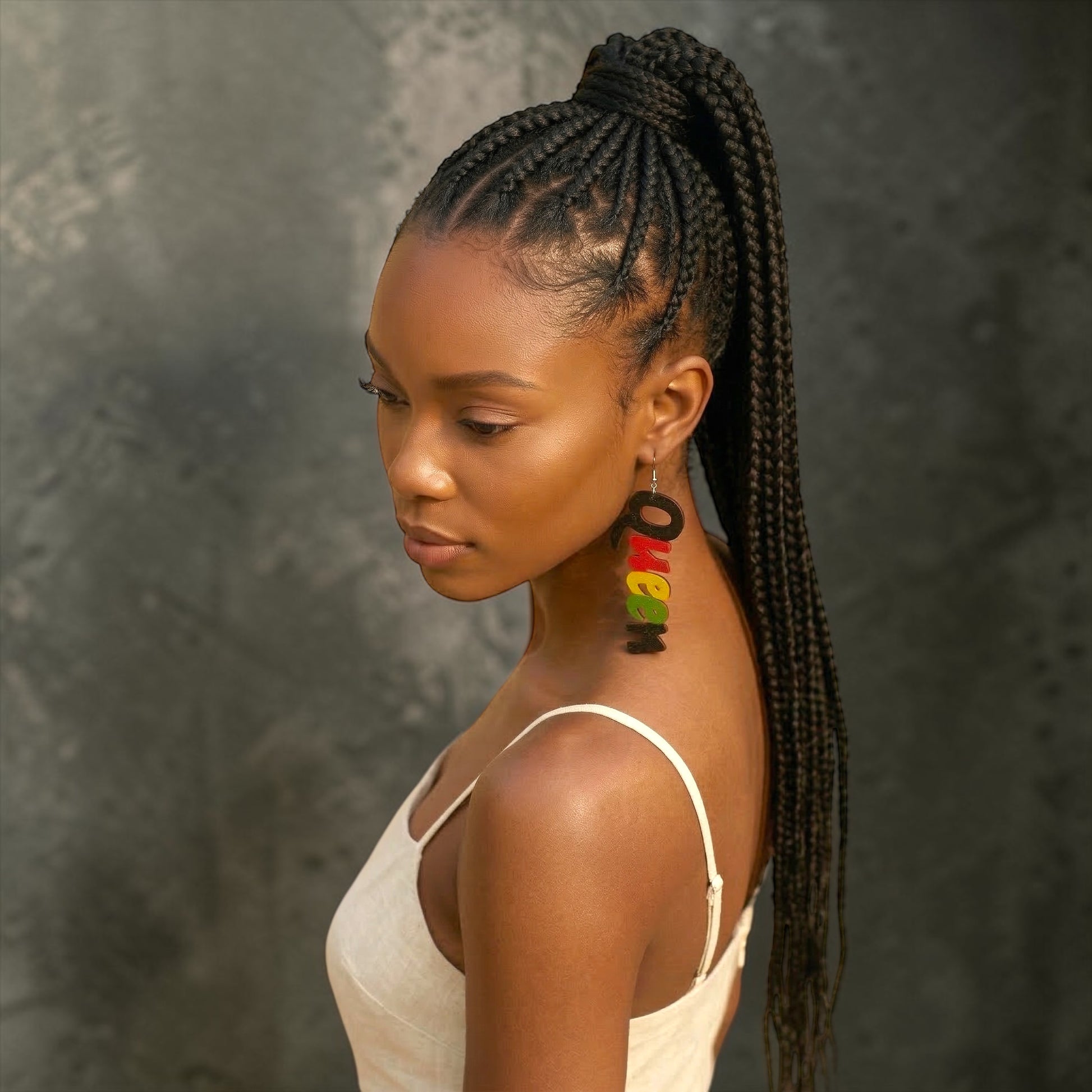 Multicolour Queen Afrocentric Wooden Statement Earrings – Handmade Ultra-Lightweight Ethnic Jewellery - Fatisha Boutique #