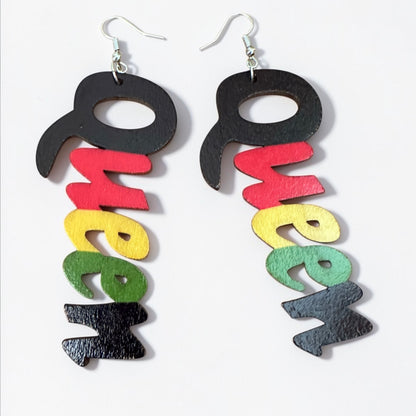 Multicolour Queen Afrocentric Wooden Statement Earrings – Handmade Ultra-Lightweight Ethnic Jewellery - Fatisha Boutique #