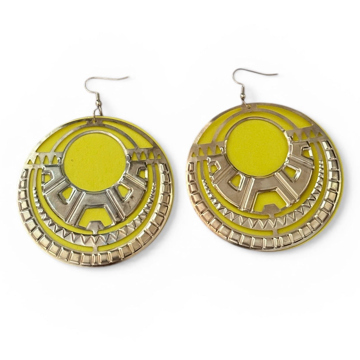 African Inspired Wooden & Metal Hoop Earrings – Bold Afrocentric Statement Jewellery - Fatisha Boutique # Fatisha Boutique