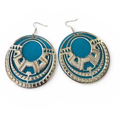 African Inspired Wooden & Metal Hoop Earrings – Bold Afrocentric Statement Jewellery - Fatisha Boutique #