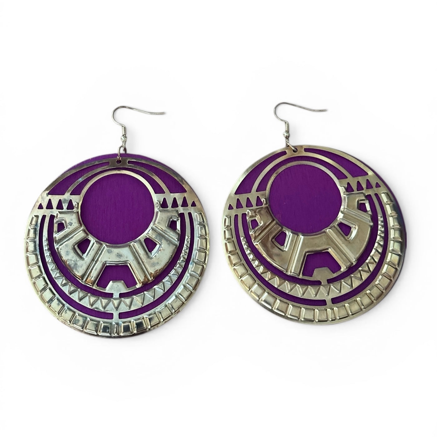 African Inspired Wooden & Metal Hoop Earrings – Bold Afrocentric Statement Jewellery - Fatisha Boutique #