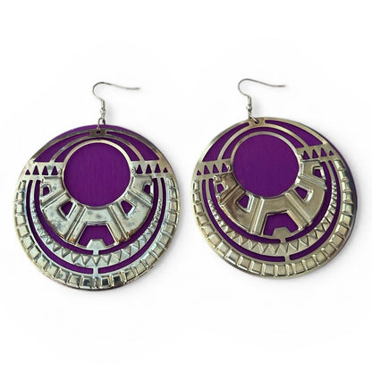 African Inspired Wooden & Metal Hoop Earrings – Bold Afrocentric Statement Jewellery - Fatisha Boutique #