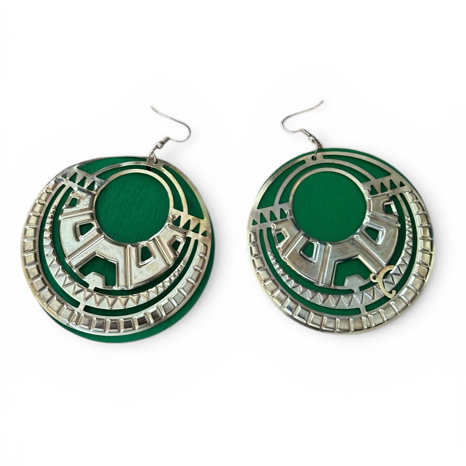 African Inspired Wooden & Metal Hoop Earrings – Bold Afrocentric Statement Jewellery - Fatisha Boutique #