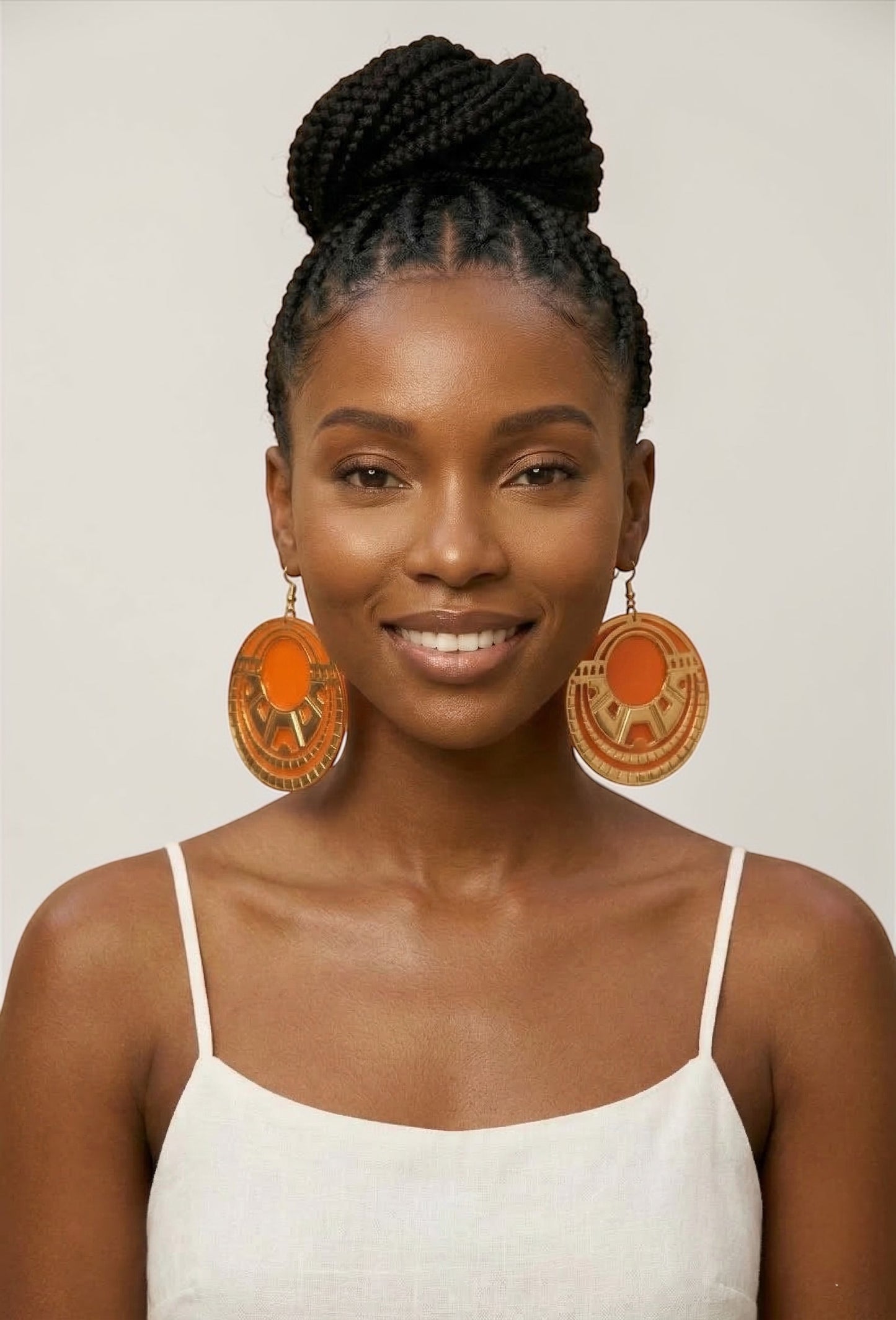 African Inspired Wooden & Metal Hoop Earrings – Bold Afrocentric Statement Jewellery - Fatisha Boutique # Fatisha Boutique