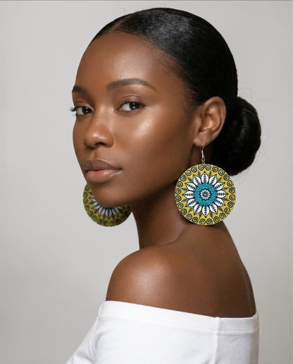 Boho Print Lightweight Dangle Earrings – Bold Statement Earrings for Women - Fatisha Boutique #