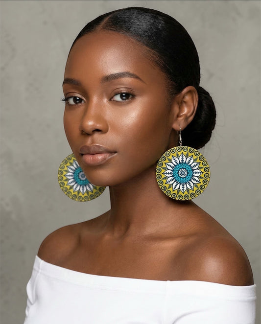 Boho Print Lightweight Dangle Earrings – Bold Statement Earrings for Women - Fatisha Boutique #