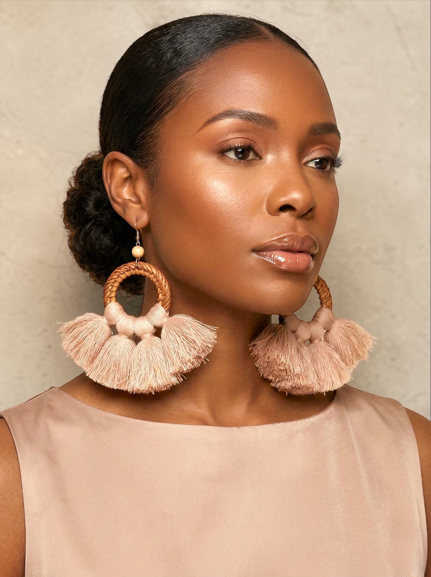 Boho Raffia Tassel Earrings – Handmade Statement Fan Drop Earrings for Women (Multiple Colours) - Fatisha Boutique # Fatisha Boutique