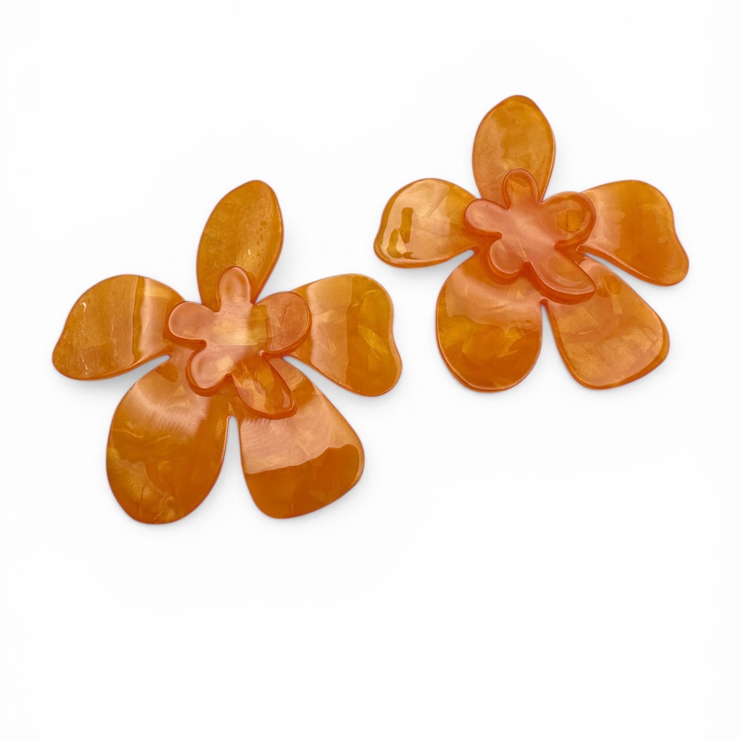 Boho Floral Acrylic Statement Earrings – Oversized Summer Drop Earrings (Multi Colour) - Fatisha Boutique #
