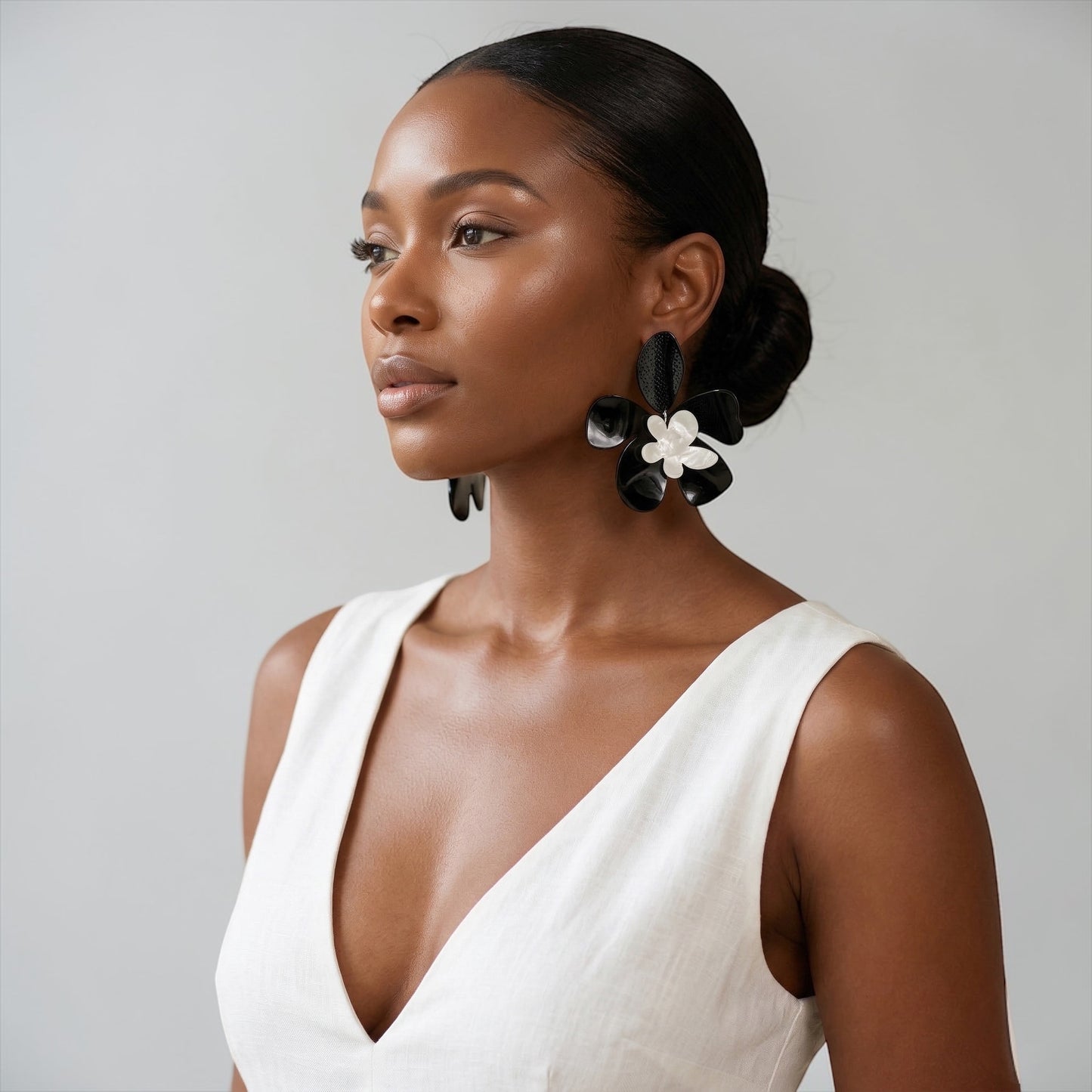 Boho Floral Acrylic Statement Earrings – Oversized Summer Drop Earrings (Multi Colour) - Fatisha Boutique #