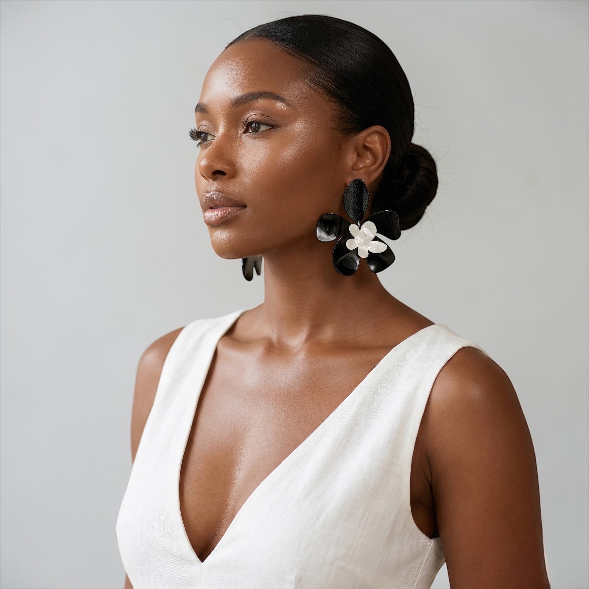 Boho Floral Acrylic Statement Earrings – Oversized Summer Drop Earrings (Multi Colour) - Fatisha Boutique #