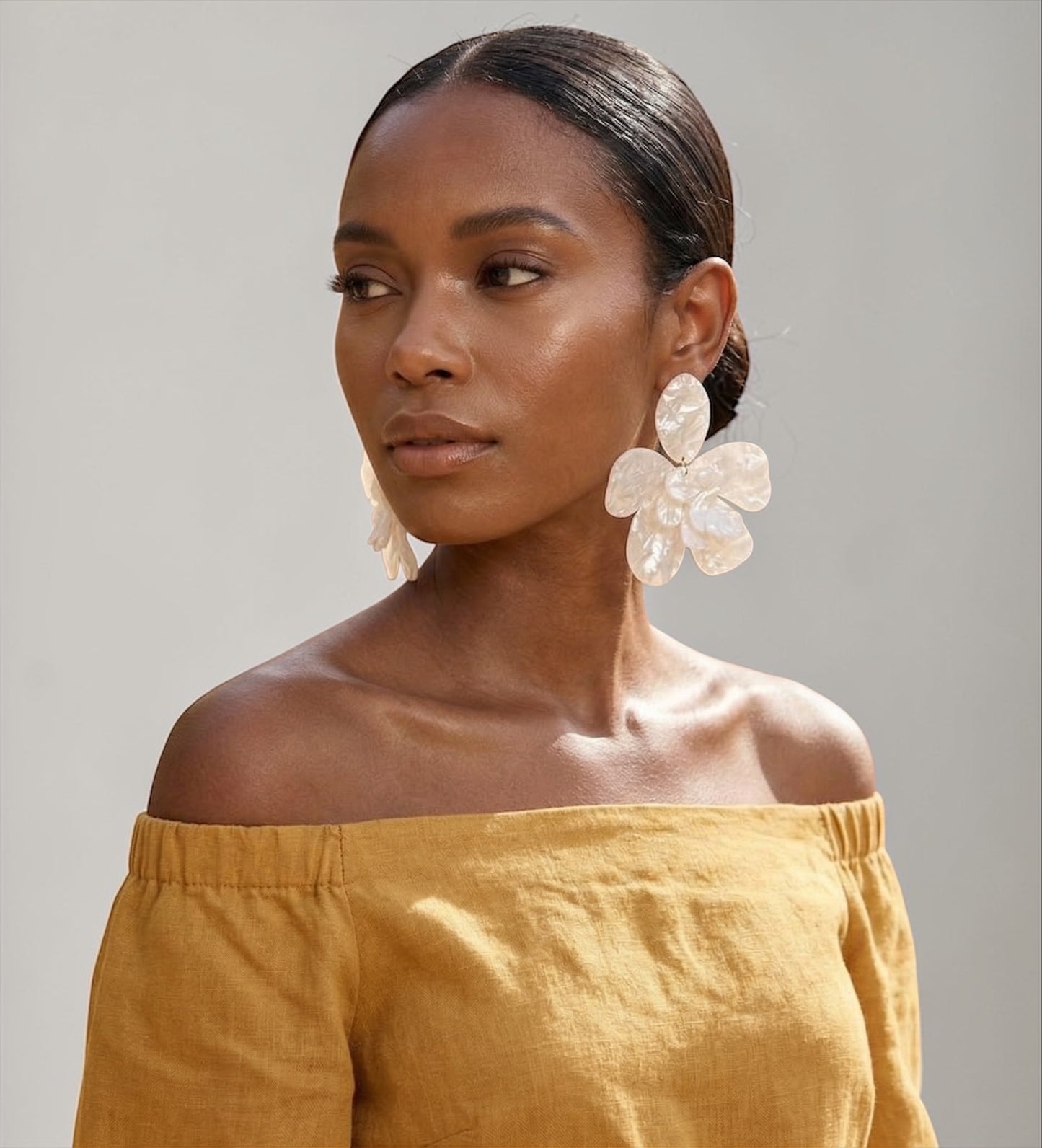Boho Floral Acrylic Statement Earrings – Oversized Summer Drop Earrings (Multi Colour) - Fatisha Boutique #