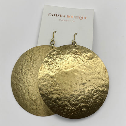 Handmade Hammered Brass Disc Earrings – Afrocentric Statement Dangle Jewellery - Fatisha Boutique #