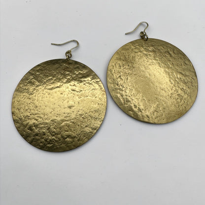 Handmade Hammered Brass Disc Earrings – Afrocentric Statement Dangle Jewellery - Fatisha Boutique #