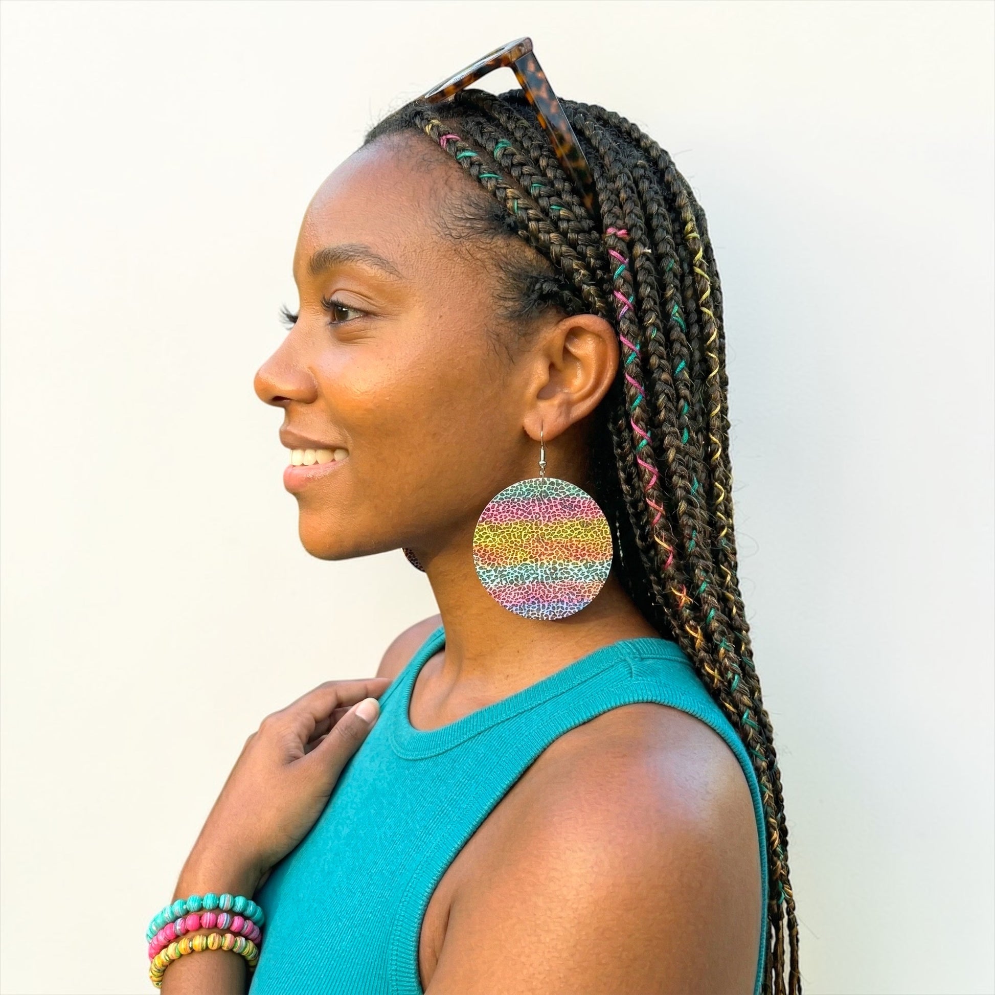 Multicolour Leopard Print Wooden Statement Earrings – Ethnic Boho Ultra-Lightweight Drop Earrings - Fatisha Boutique #