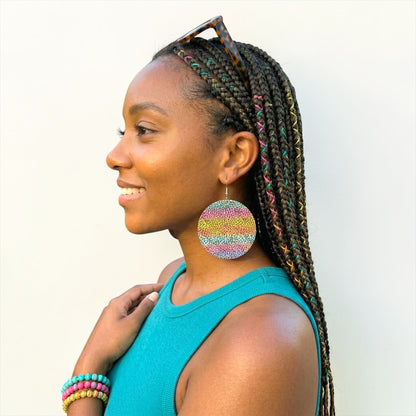 Multicolour Leopard Print Wooden Statement Earrings – Ethnic Boho Ultra-Lightweight Drop Earrings - Fatisha Boutique #