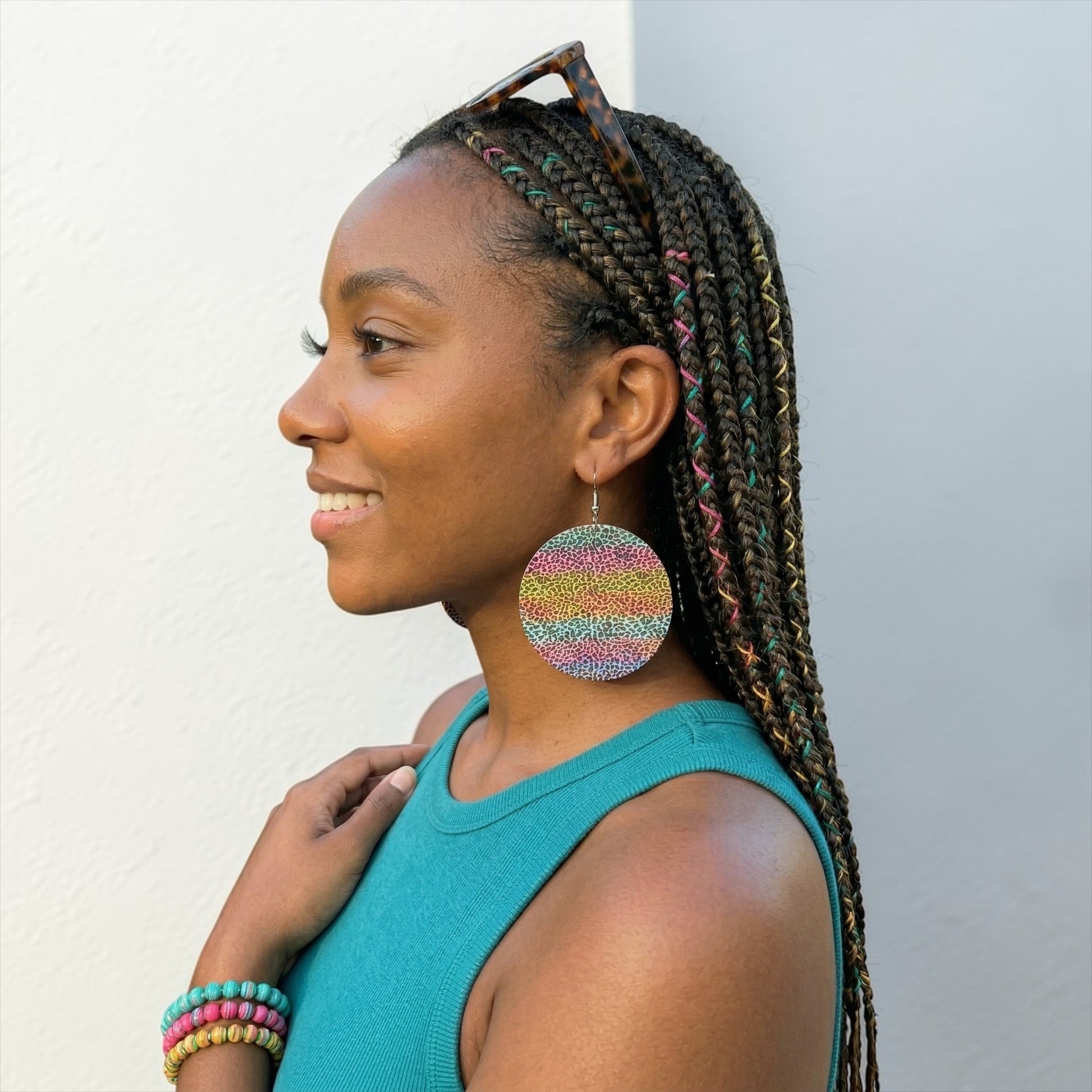 Multicolour Leopard Print Wooden Statement Earrings – Ethnic Boho Ultra-Lightweight Drop Earrings - Fatisha Boutique #