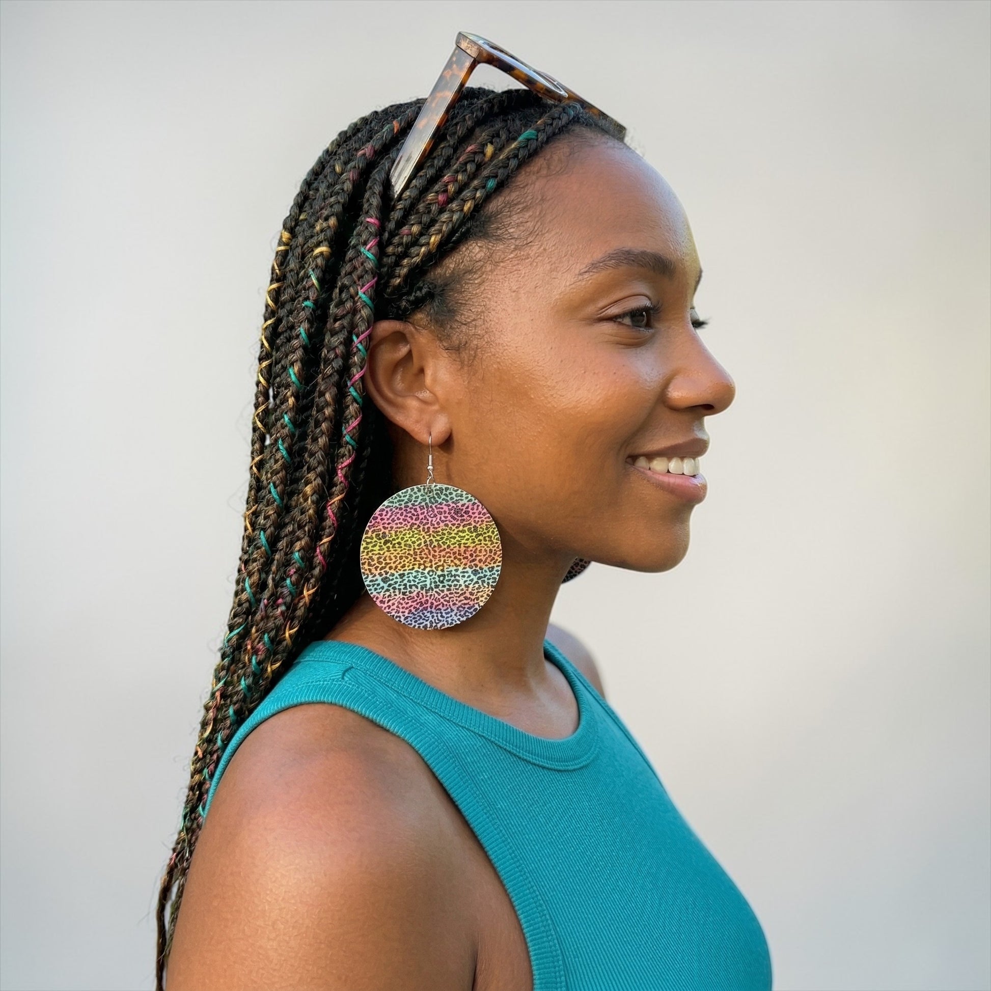 Multicolour Leopard Print Wooden Statement Earrings – Ethnic Boho Ultra-Lightweight Drop Earrings - Fatisha Boutique #