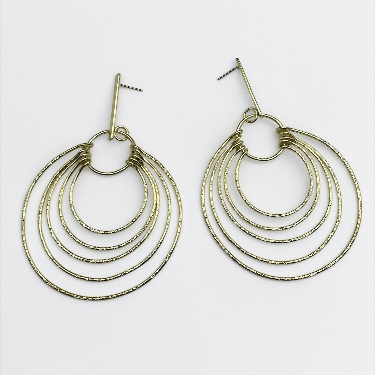 Layered Brass Hoop Earrings – Afrocentric Statement Multi Hoop Dangles - Fatisha Boutique #