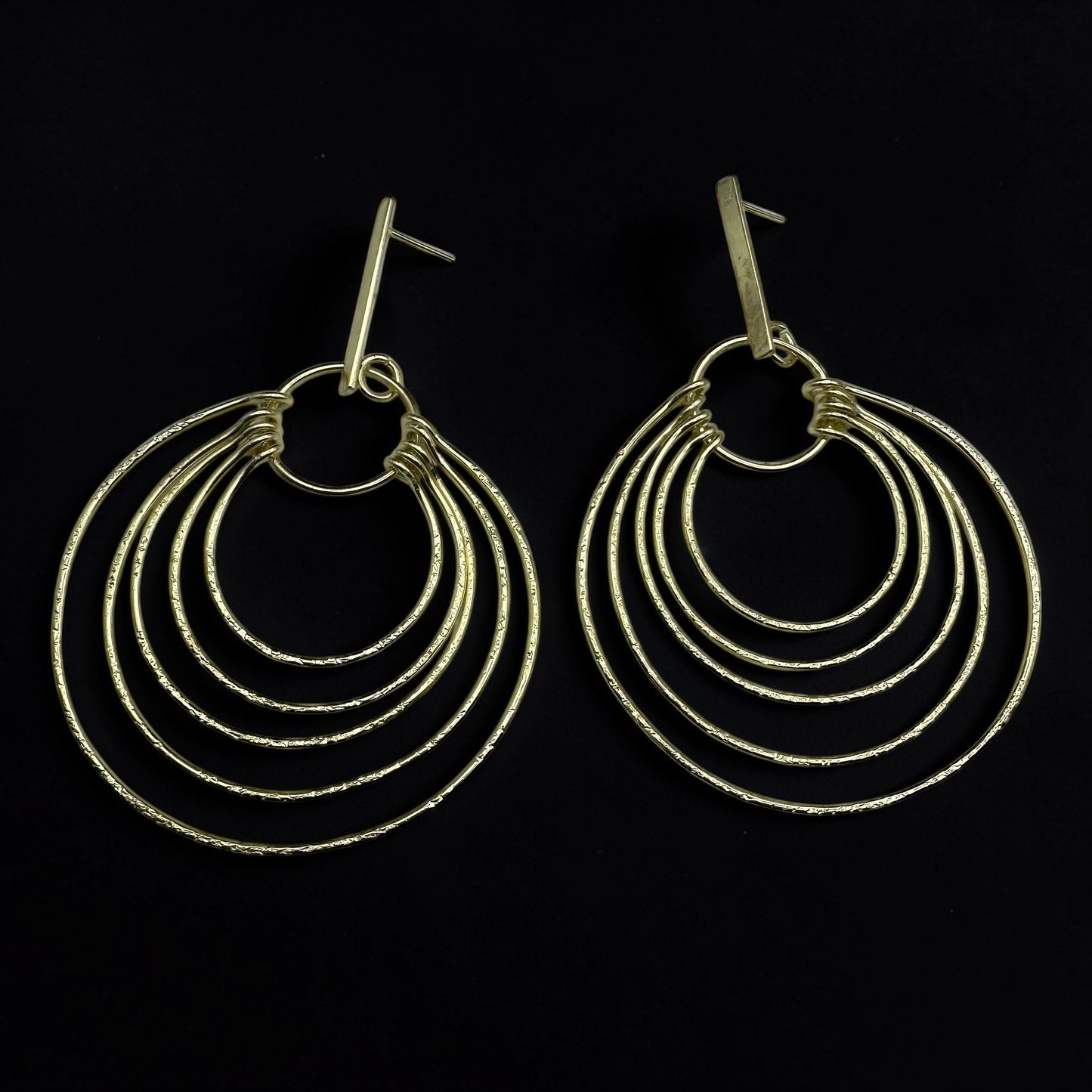 Layered Brass Hoop Earrings – Afrocentric Statement Multi Hoop Dangles - Fatisha Boutique #