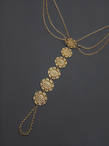 Boho Coin Barefoot Sandals (Pair) – Gold & Silver Adjustable Anklet Foot Jewellery for Beach & Bridal - Fatisha Boutique #
