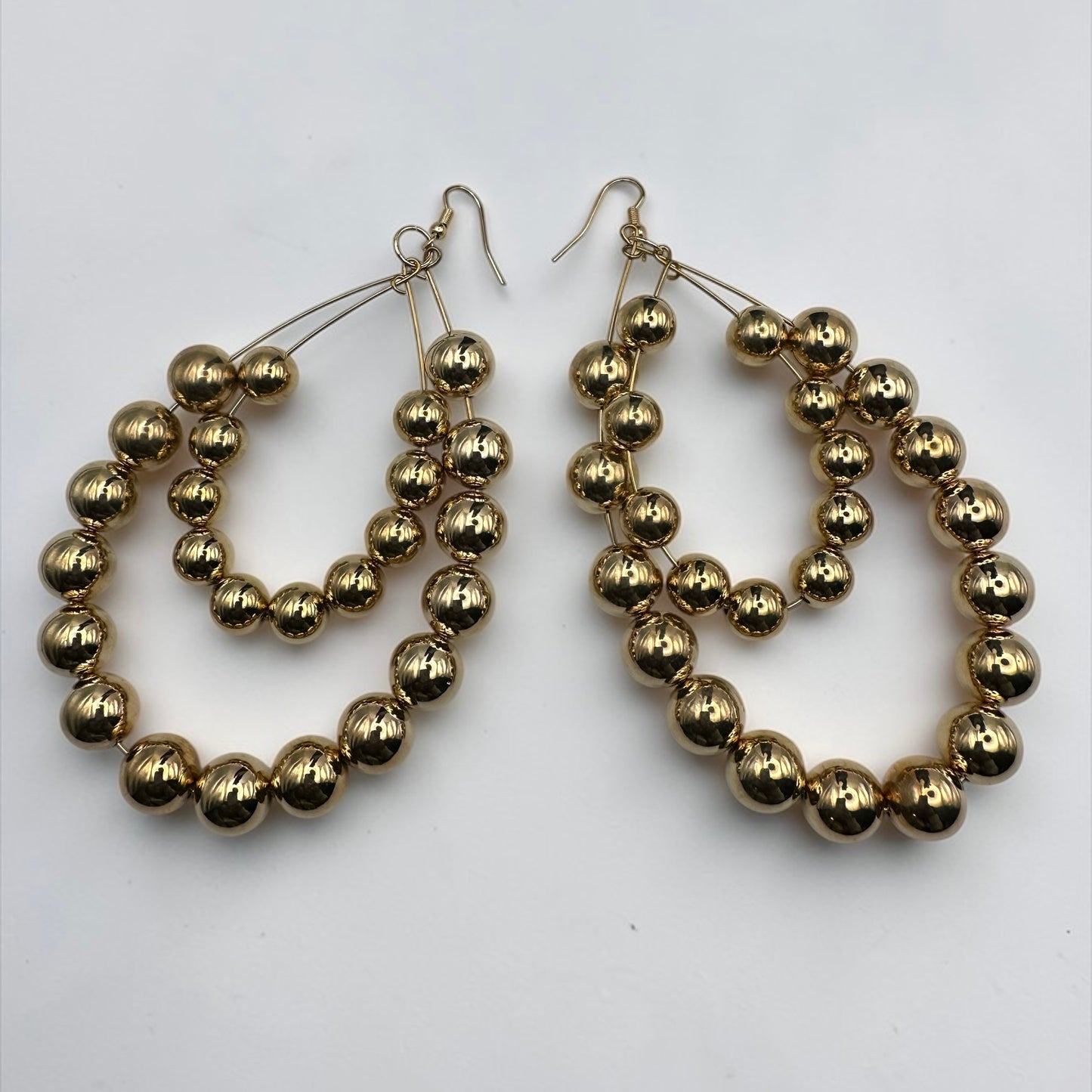 Oversized Gold Double Hoop Beaded Statement Earrings – Bold Afrocentric Jewellery - Fatisha Boutique #