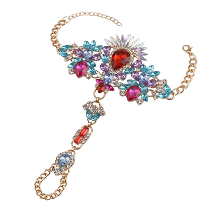 Multicolour Crystal Barefoot Sandal (Single) – Statement Gemstone Toe Anklet for Festival, Beach & Summer Style - Fatisha Boutique #