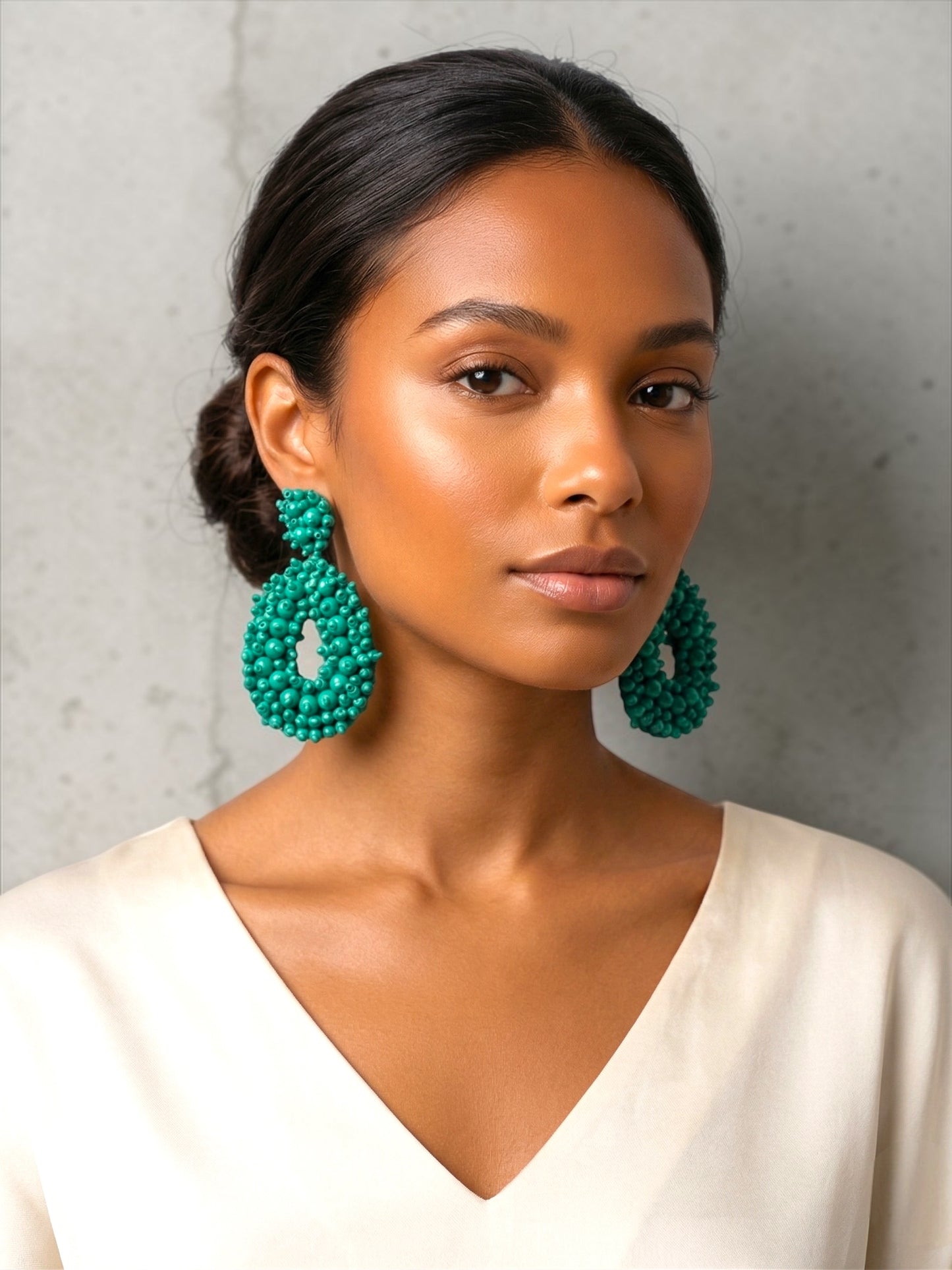 Handmade Beaded Statement Earrings – Bold Boho Drop Earrings (Multi-Colour) - Fatisha Boutique #