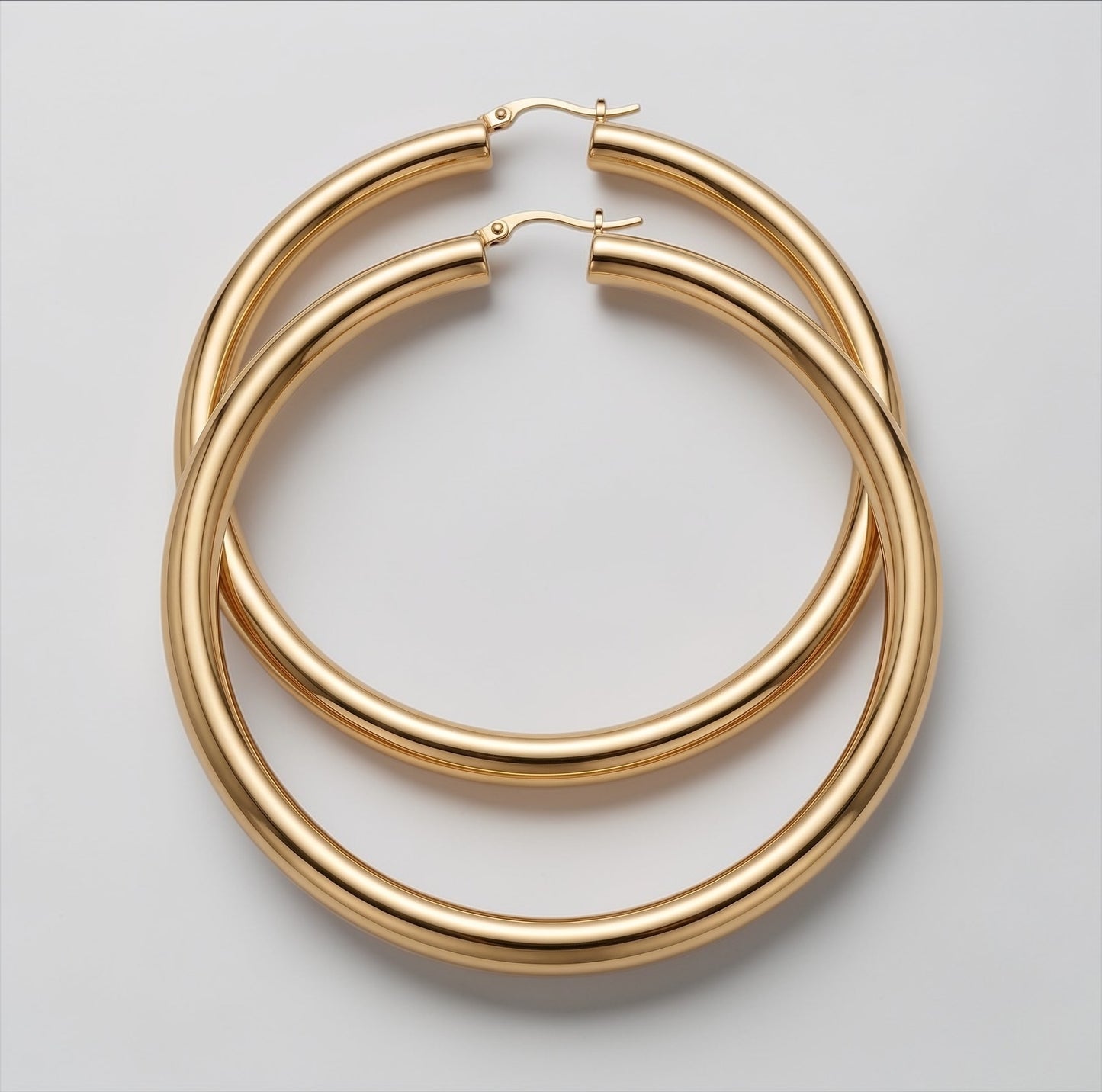 Extra-Large 11cm Classic Hoop Earrings – Lightweight Gold Statement Hoops - Fatisha Boutique #
