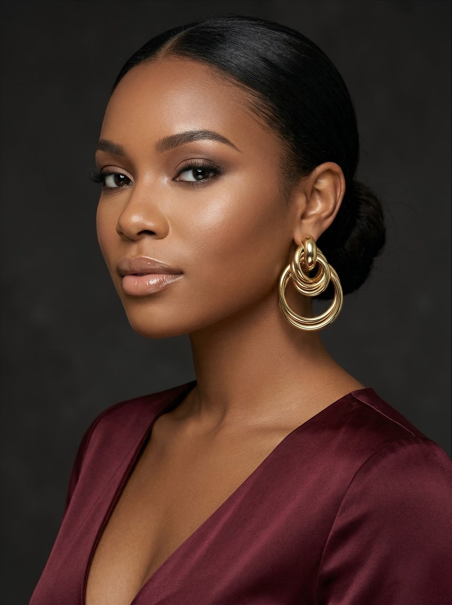 Luxury Interlocking Hoop Statement Earrings – Gold & Silver Stainless Steel Drop Earrings - Fatisha Boutique # Fatisha Boutique
