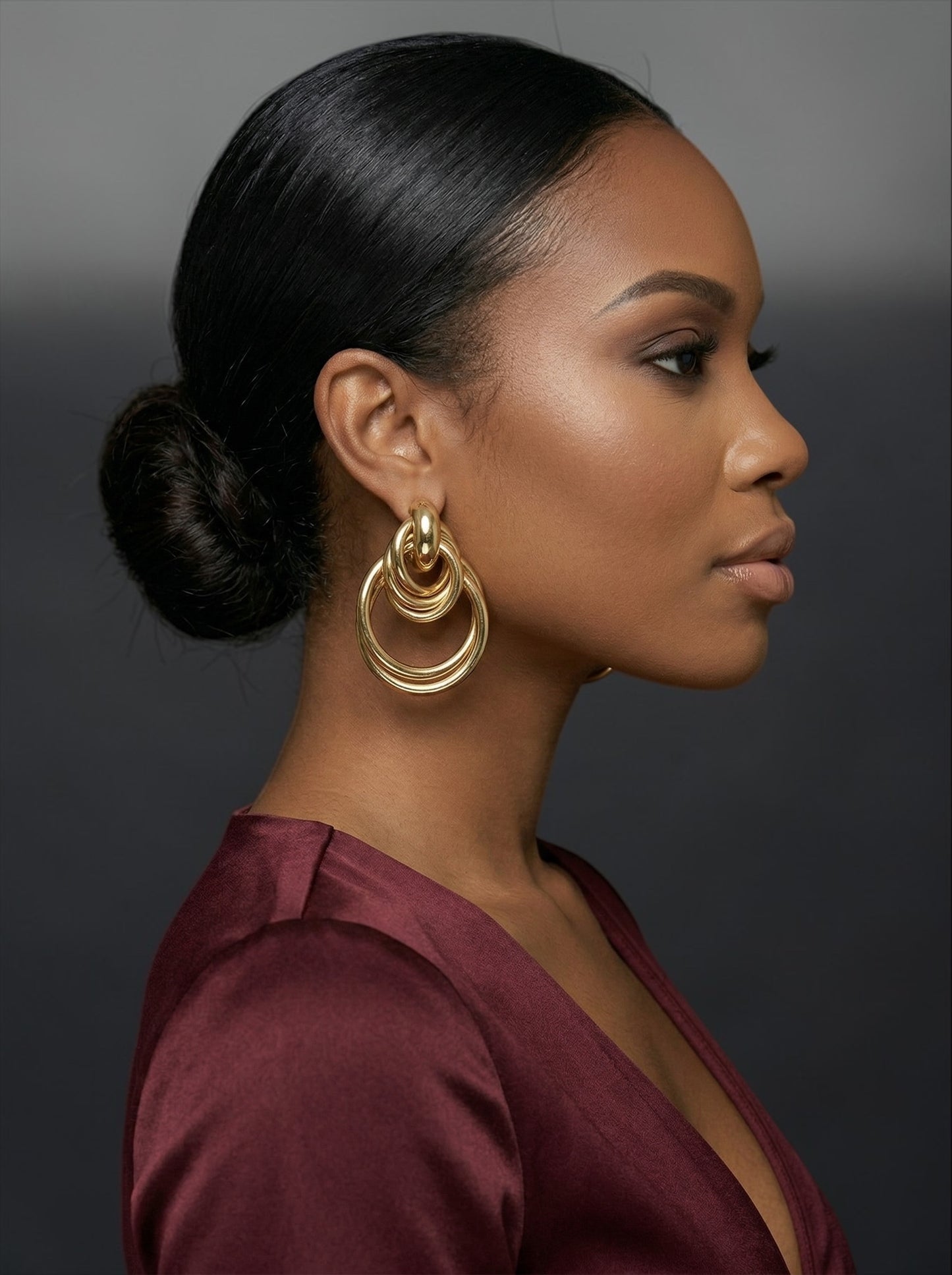 Luxury Interlocking Hoop Statement Earrings – Gold & Silver Stainless Steel Drop Earrings - Fatisha Boutique # Fatisha Boutique