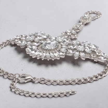 Crystal Barefoot Sandal Anklet – Bridal Barefoot Sandals, Beach Wedding Jewellery, Boho Chic Foot Jewellery - Fatisha Boutique #