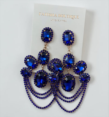 Luxury Chandelier Rhinestone Earrings – Long Elegant Statement Drop Earrings - Fatisha Boutique #