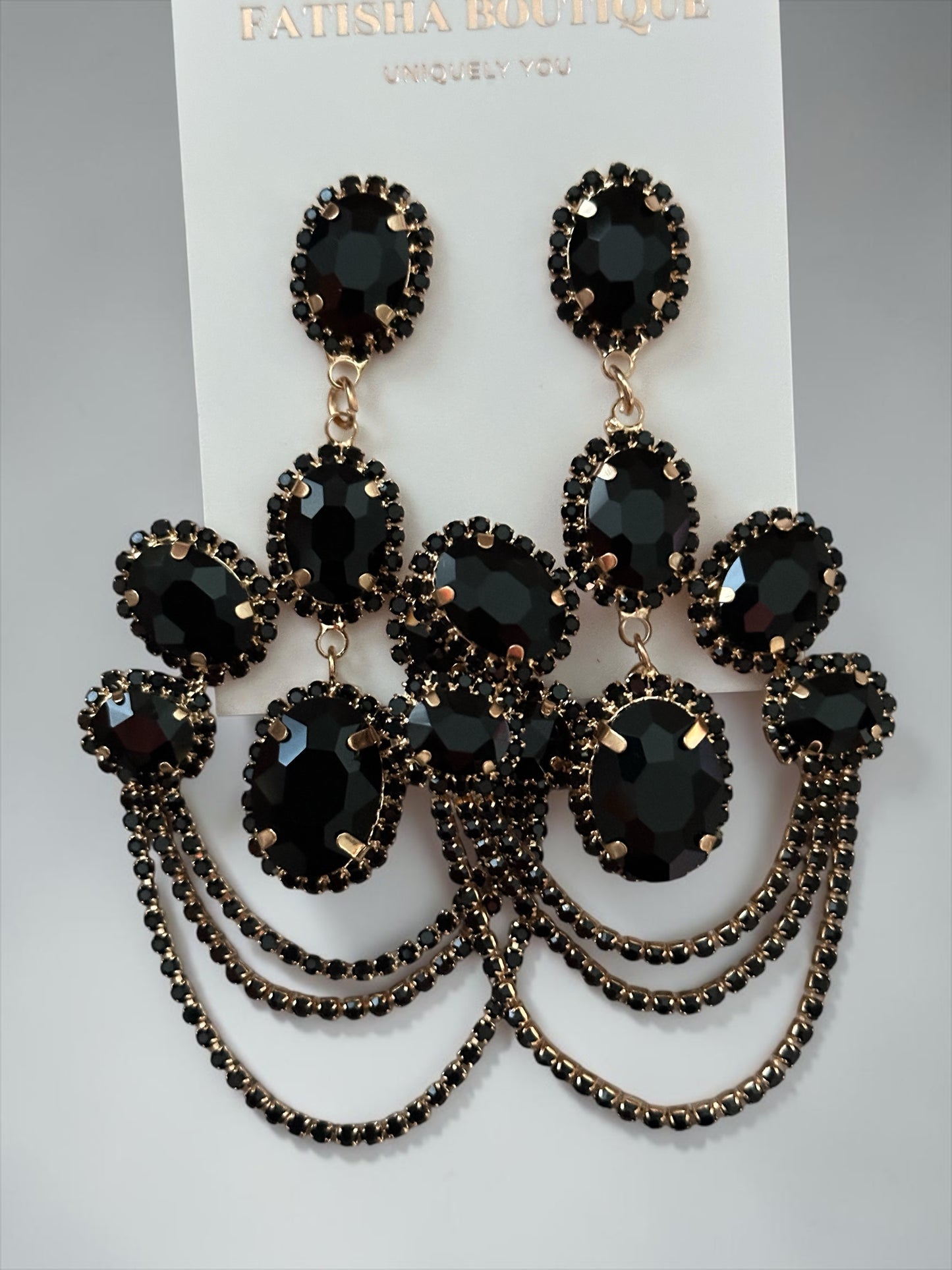 Luxury Chandelier Rhinestone Earrings – Long Elegant Statement Drop Earrings - Fatisha Boutique #